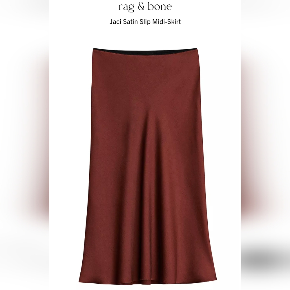 NWT Rag & Bone Jaci Mahogony Midi Skirt Size 0